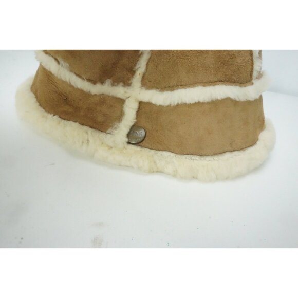 Ugg Brown Shearling Sheep Panel Bucket Hat One Size - Picture 2 of 7
